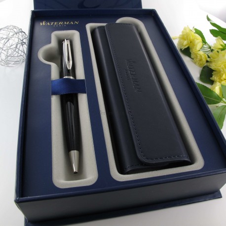 Coffret Stylo Bille WATERMAN® Expert Laque noire CT & Etui Waterman® Coffret Stylo Bille WATERMAN® Expert Laque noire CT & Etui Waterman®