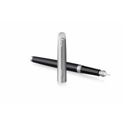 Stylo Plume Moyenne WATERMAN® Hémisphère Acier Noir Mat