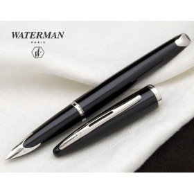 Stylo Plume WATERMAN® Or massif 18  K carène Laque Noire ST ( Medium )