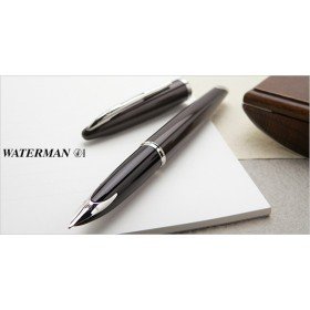 Stylo Plume WATERMAN® Or massif 18  K carène Laque Noire ST ( Medium )