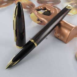 Stylo Plume Moyenne WATERMAN® Carène Or massif 18 K Laque Ambre GT