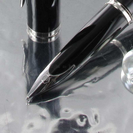 Stylo Plume Inoxcrom Laque Noire & Plaqué Or - Plume Métal Fine - Occasion
