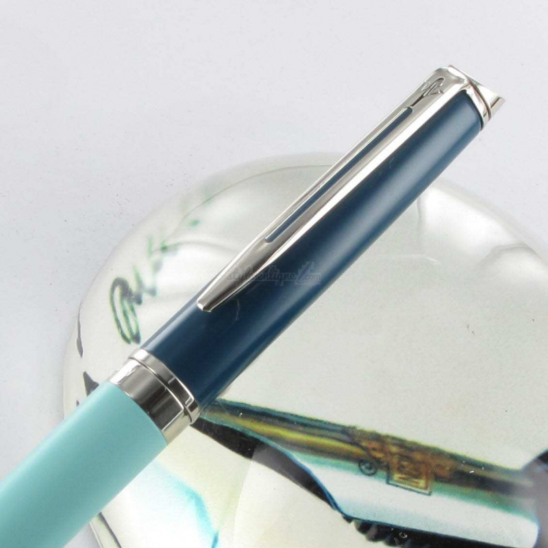 Stylo Plume Waterman Jiffie Vintage Blanc/vert, Plume Acier, Occasion Parfait état