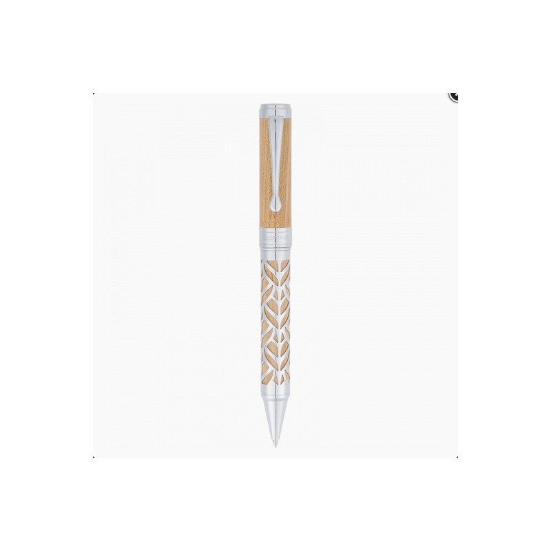 Stylo bille Oberthur Carthagène en bois clair et métal argenté Stylo bille Oberthur Carthagène en bois clair et métal argenté