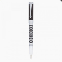 Stylo plume Oberthur Carthagène fermé en bois d’ébène et métal argenté