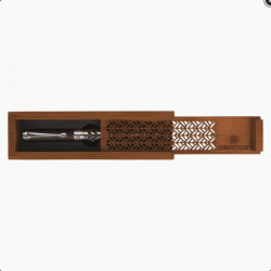 Stylo plume Oberthur Carthagène ouvert avec plume argentée et corps en bois d’ébène