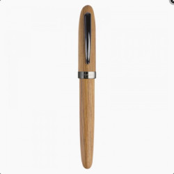 Stylo roller Oberthur Quito en bois clair et metal chrome, capuchon ferme Stylo roller Oberthur Quito en bois clair et metal chrome, capuchon ferme