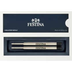 Deux recharges pour stylo bille Festina noires taille M dans leur coffret