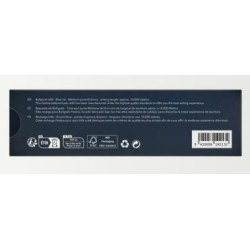 Dos de l'emballage des recharges pour stylo bille Festina bleues taille M avec informations produit
