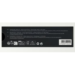 Dos de l'emballage des recharges roller Hugo Boss noires taille M avec informations produit