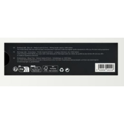 Dos de l'emballage des recharges roller Hugo Boss bleues taille M avec informations produit