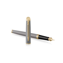 Stylo plume Waterman Hémisphère Gris Pierre avec finitions dorées.